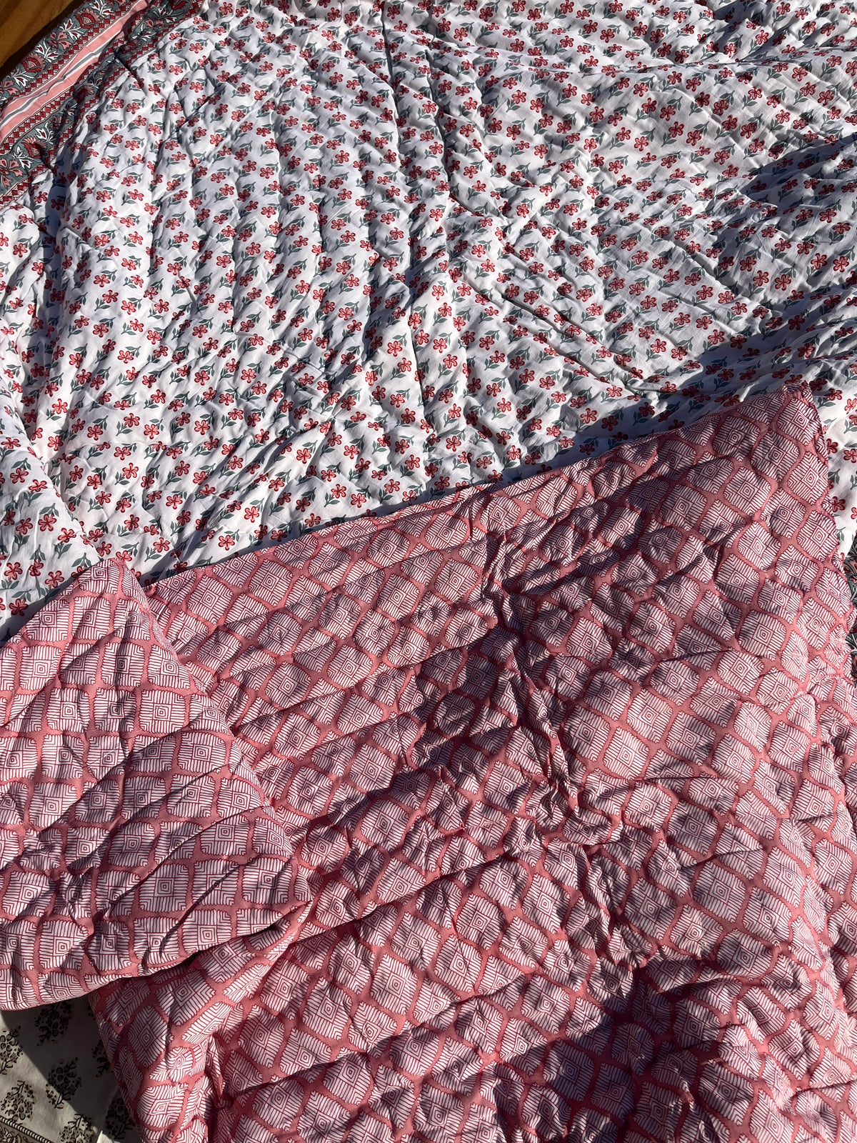 Sanganeri Print Single Bed Quilt (60”*90”)