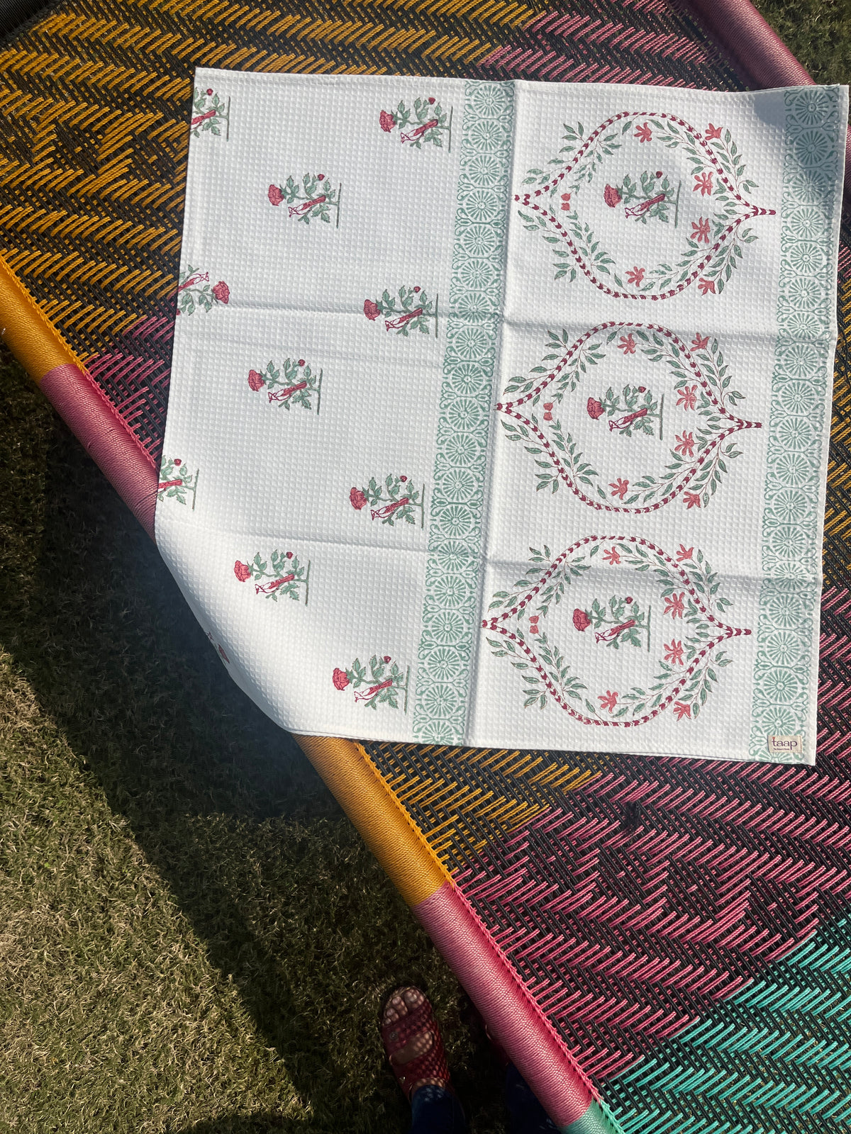 Velvet Rose HandBlock Premium Cotton Waffle Bath Towel