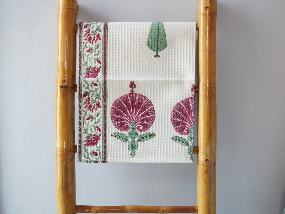 Leaf HandBlock Premium Cotton Waffle Hand Towel