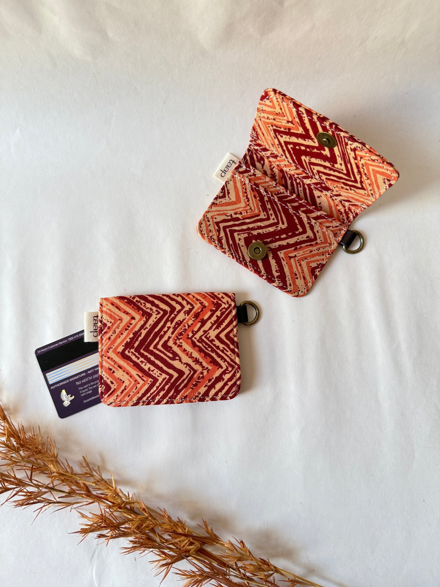Dessert Chevron Card Wallet – Compact Security with a Touch of Tradition