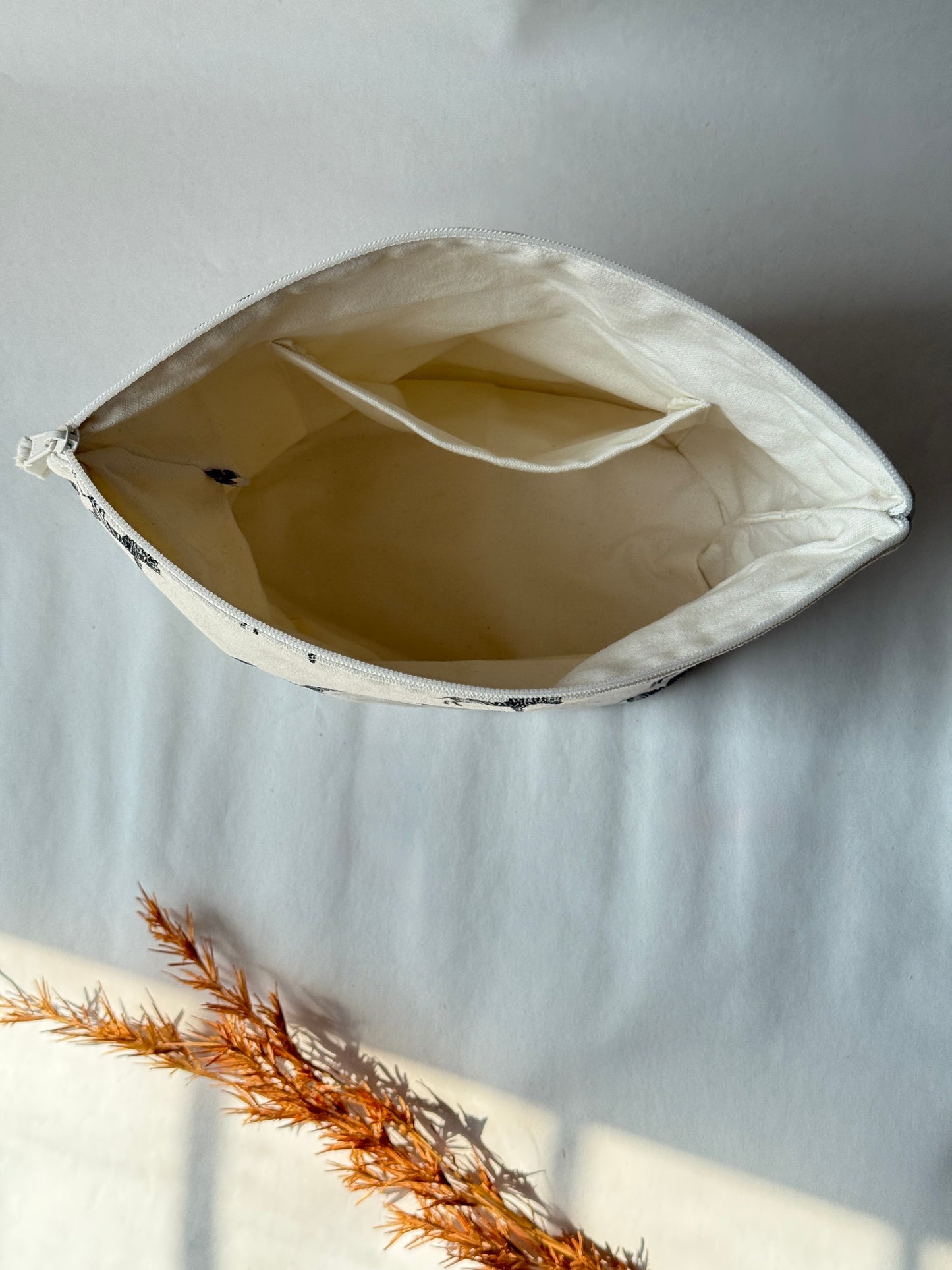 Zebra Cotton Canvas Big Pouch