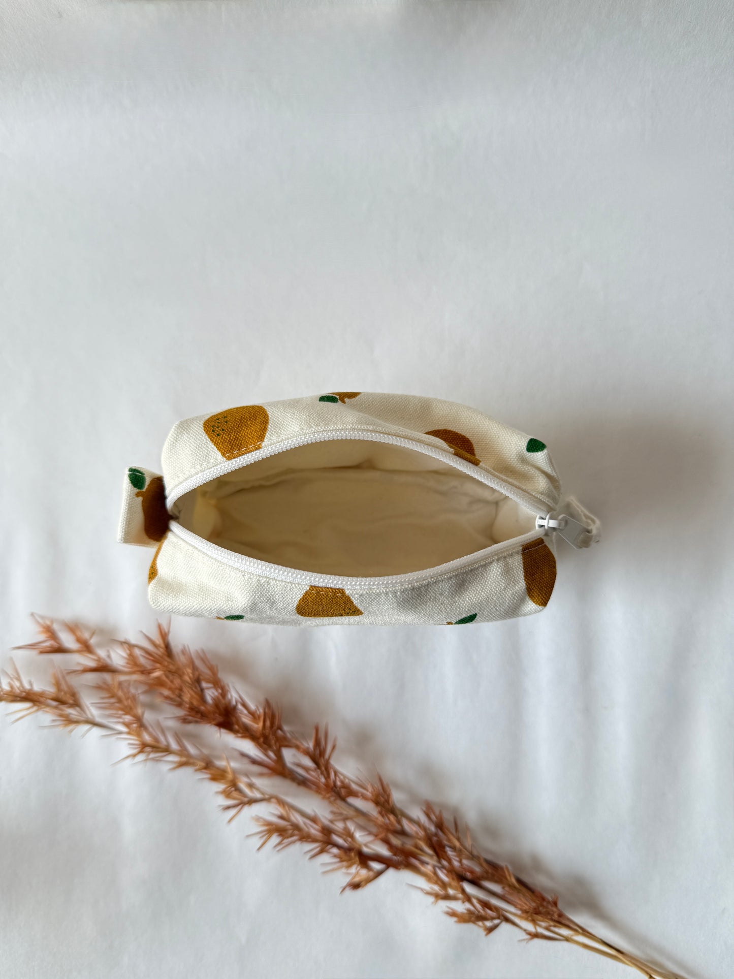 Pear Cotton Canvas Small Pouch – Petite, Pretty, and Purposeful