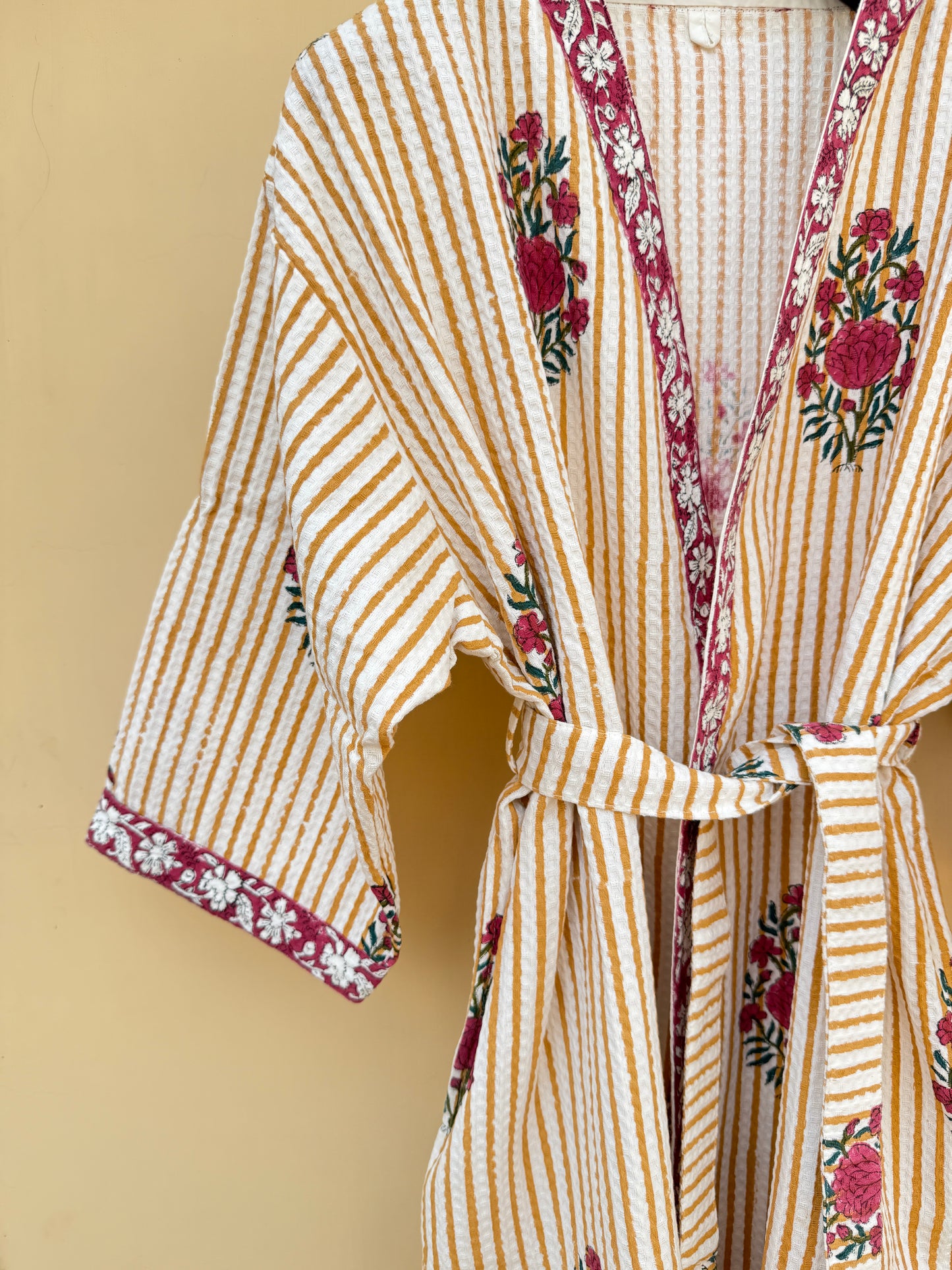 Floral Lattice Premium Cotton Waffle Bathrobe (Adult)