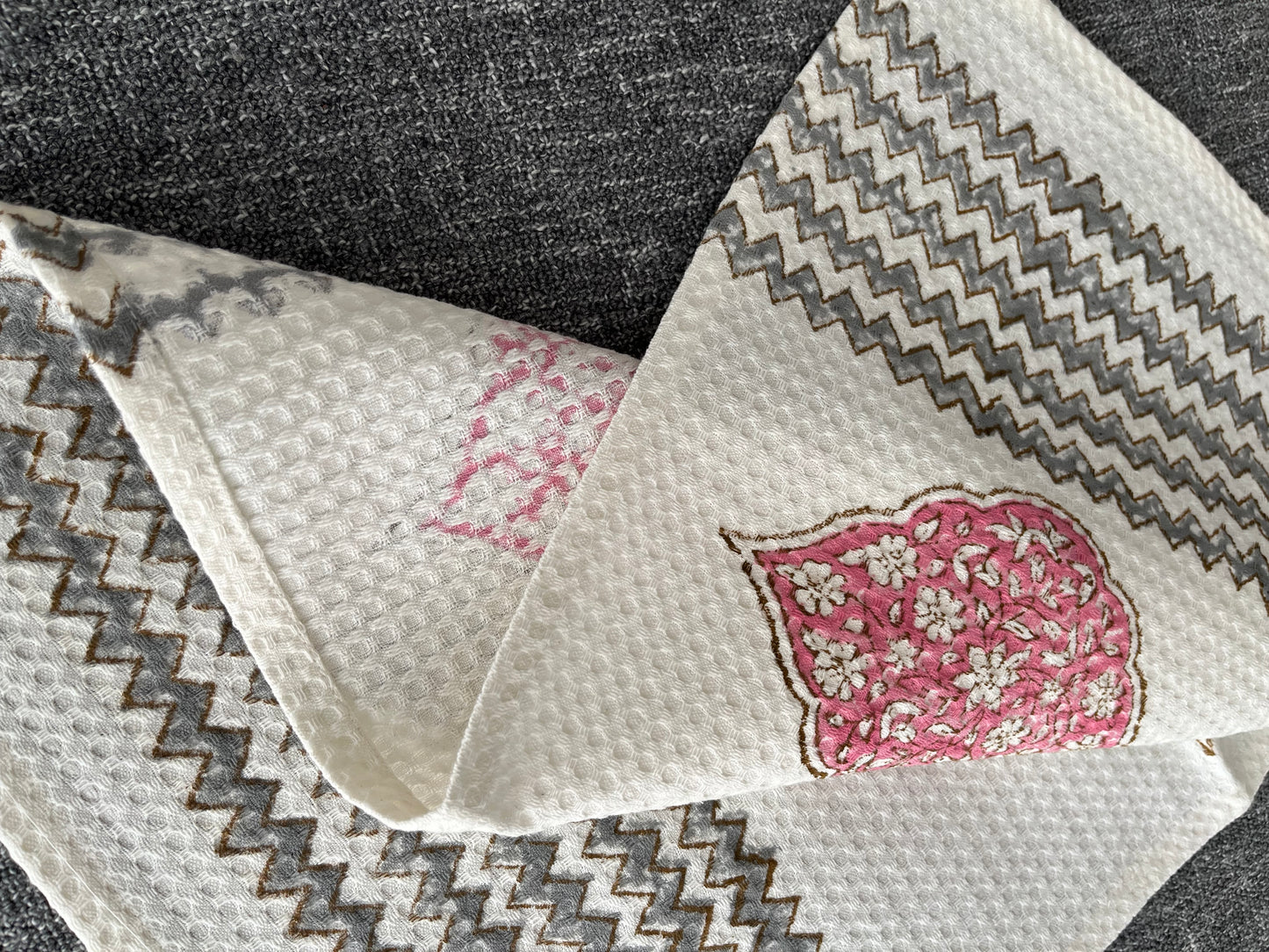 Pink Duo Leaf Hand Towel