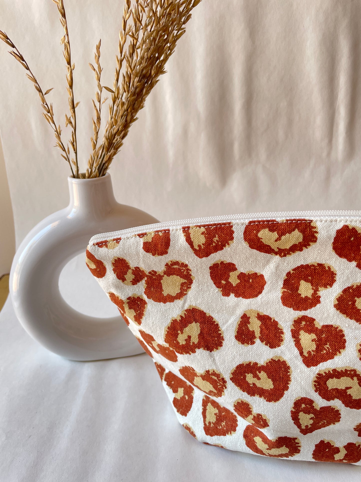 Leopard Cotton Canvas Big Pouch