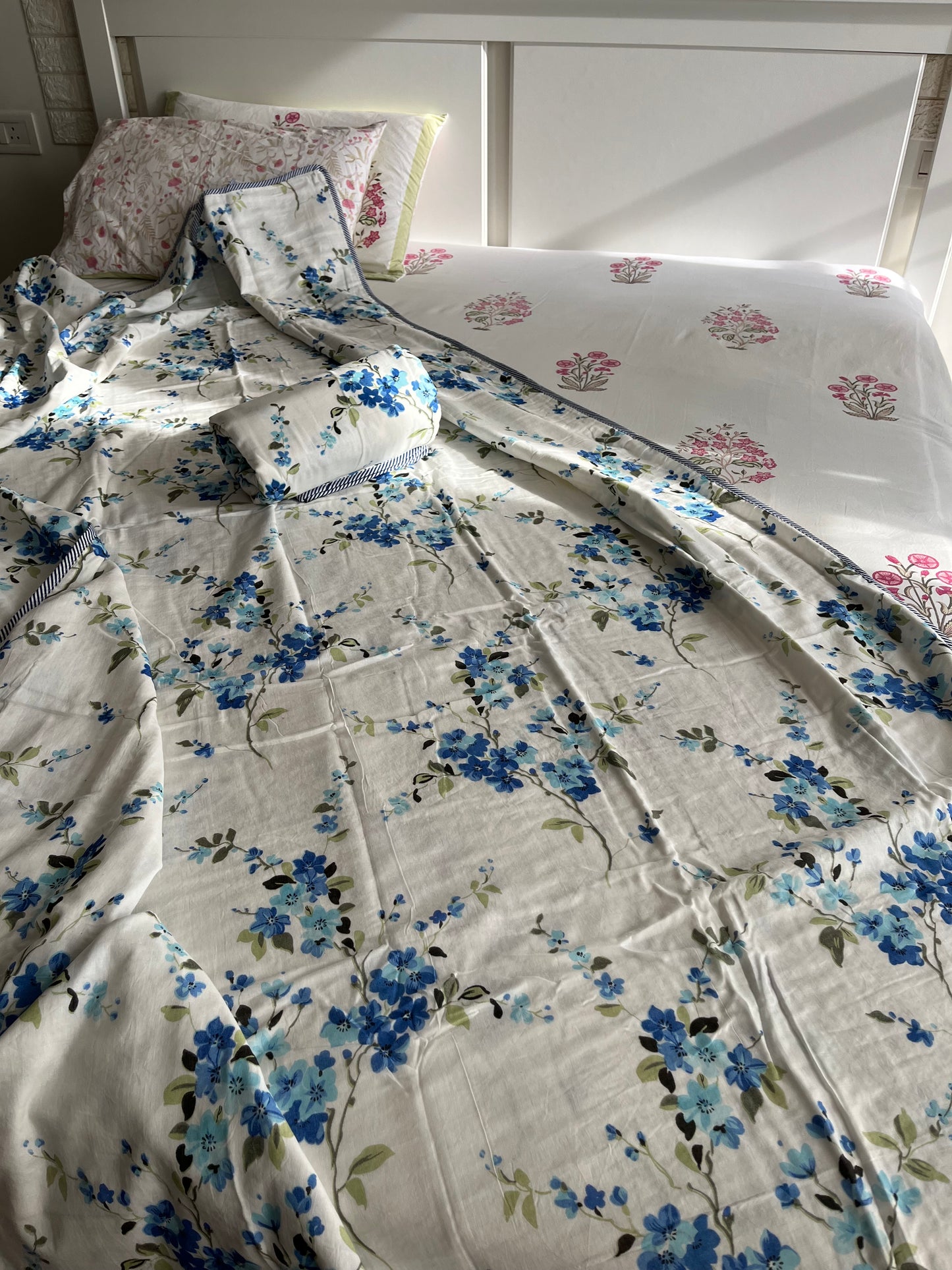 Rose Merry Screen Print Single Bed Dohar (60”*90”)
