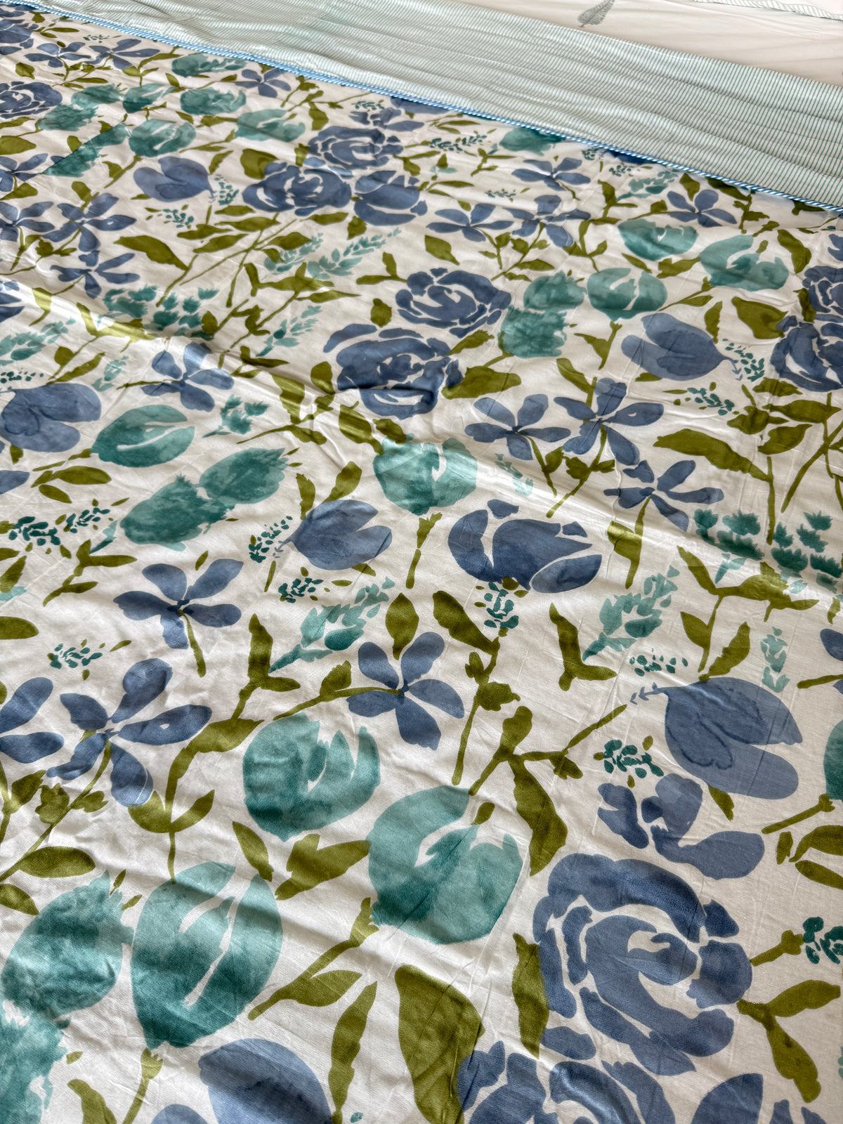 Soft Mulmul Cotton Screen Printed Double Bed Dohar