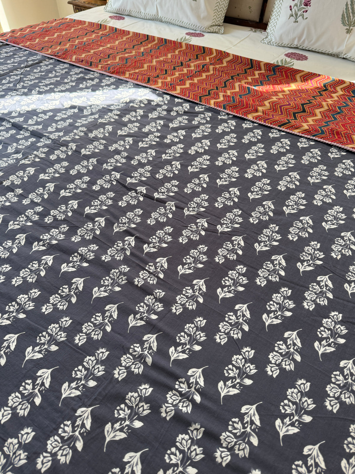 Soft Mulmul Cotton Screen Printed Double Bed Dohar