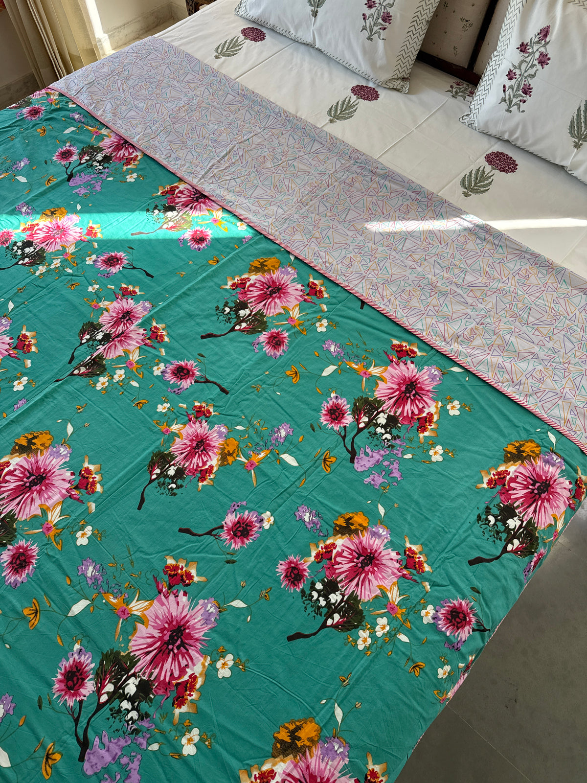 Soft Mulmul Cotton Screen Printed Double Bed Dohar