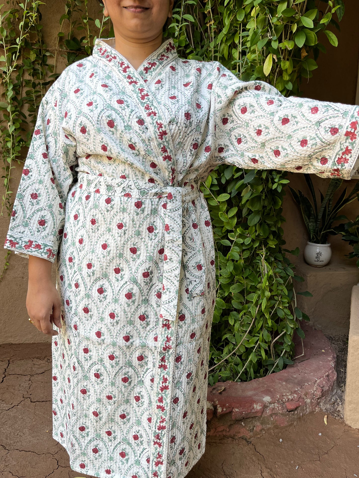Morning Mist Premium Cotton Waffle Bathrobe (Adult)