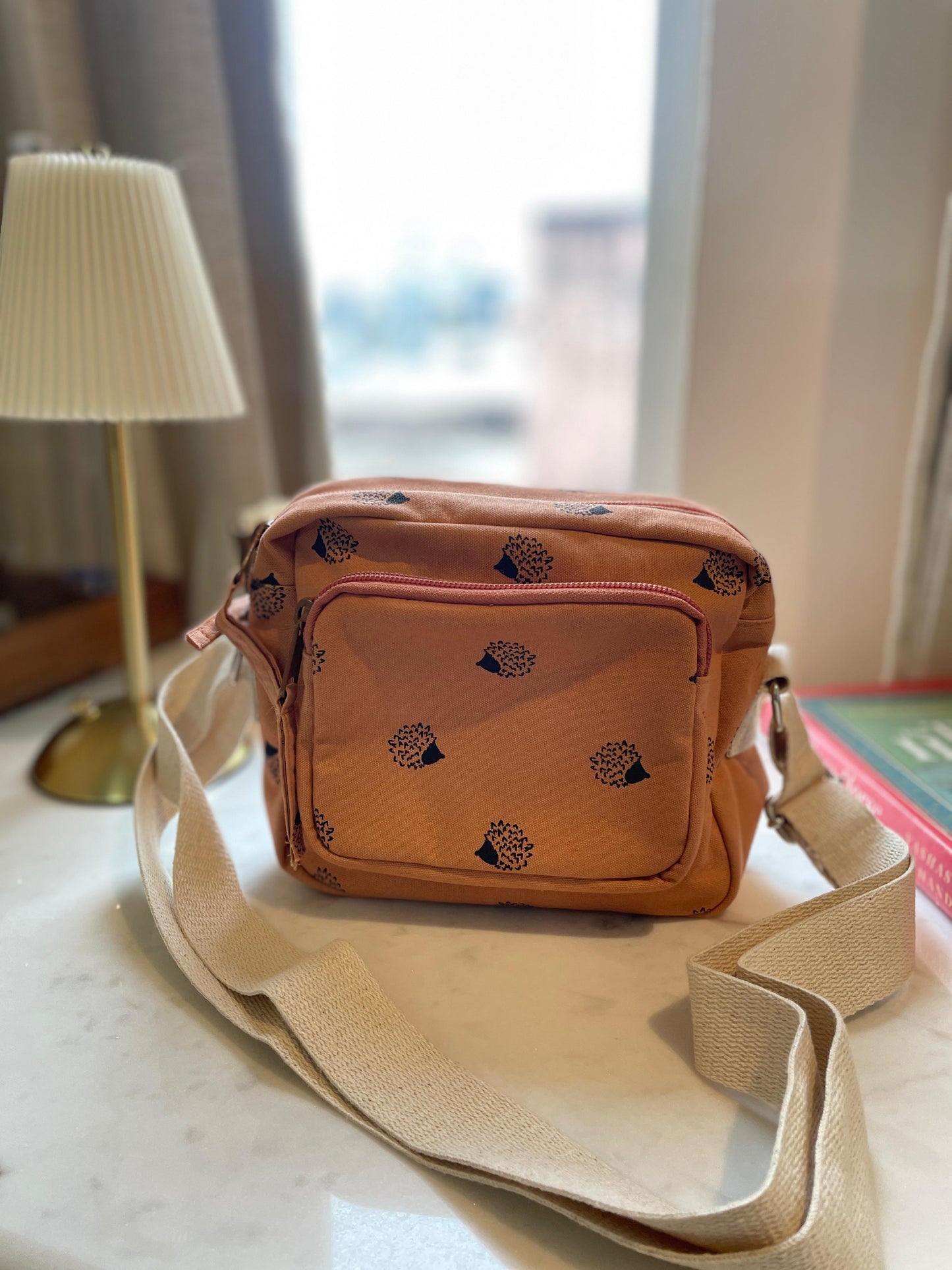 Tan Brown Cotton Canvas Multi-pocket Crossbody Sling – Travel Light, Stay Stylish