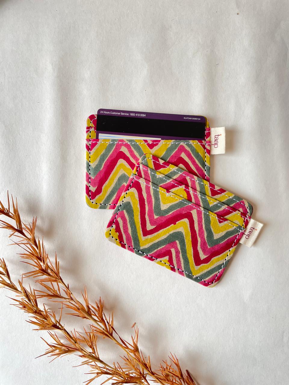 Sunset Chevron Card Holder – Slim, Stylish & Smartly Functional