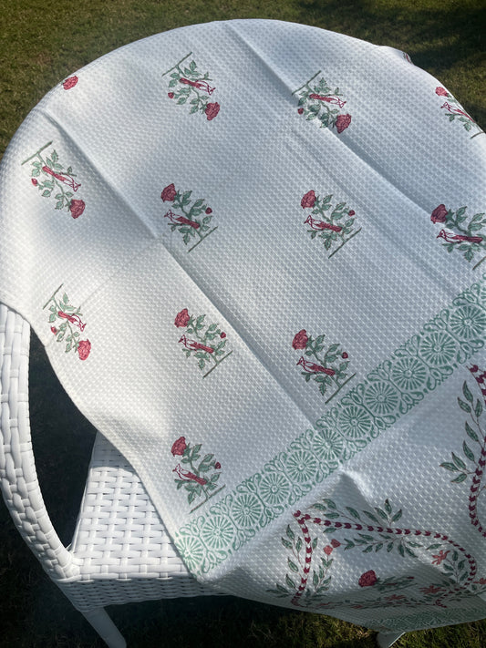 Velvet Rose HandBlock Premium Cotton Waffle Bath Towel