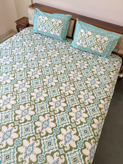 Pure Cotton King Size Bedsheet Set with 2 Pillow Covers (108”*108”)