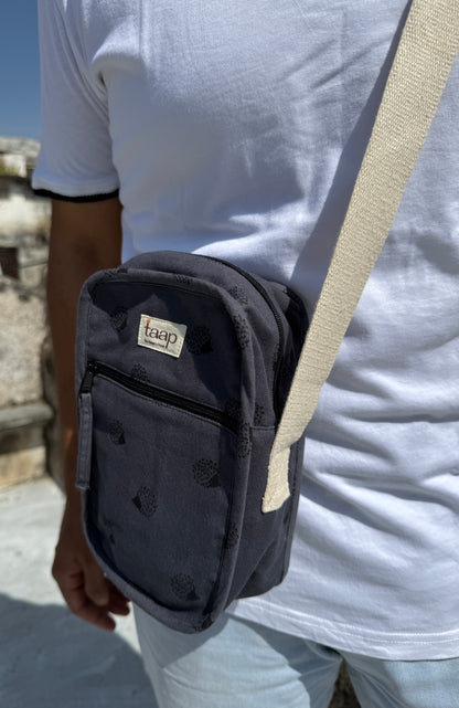 Dark Blue Cotton Canvas Vertical Crossbody Sling – Travel Light, Stay Stylish