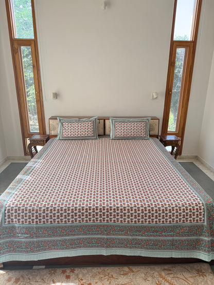 Cotton Queen Size Bedsheet with 2 Pillow Covers (90”*108”)