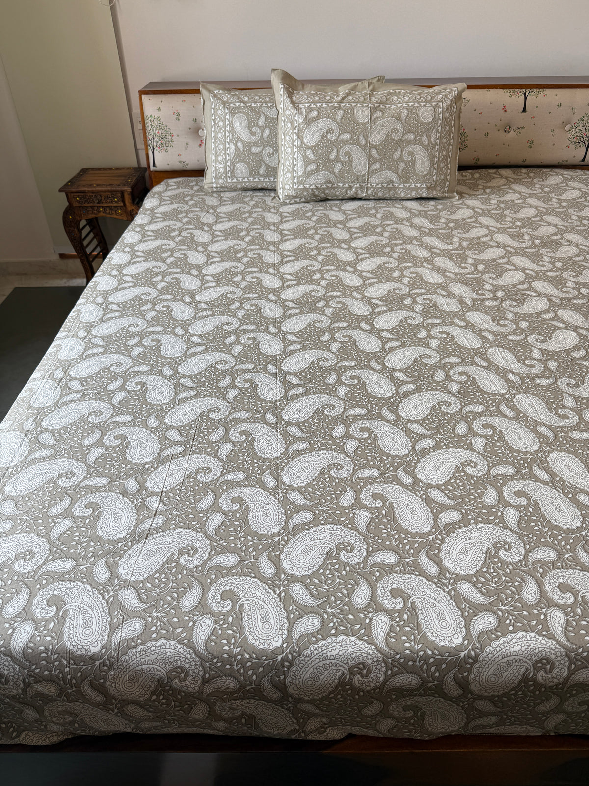 Pure Cotton King Size Bedsheet Set with 2 Pillow Covers (108”*108”)
