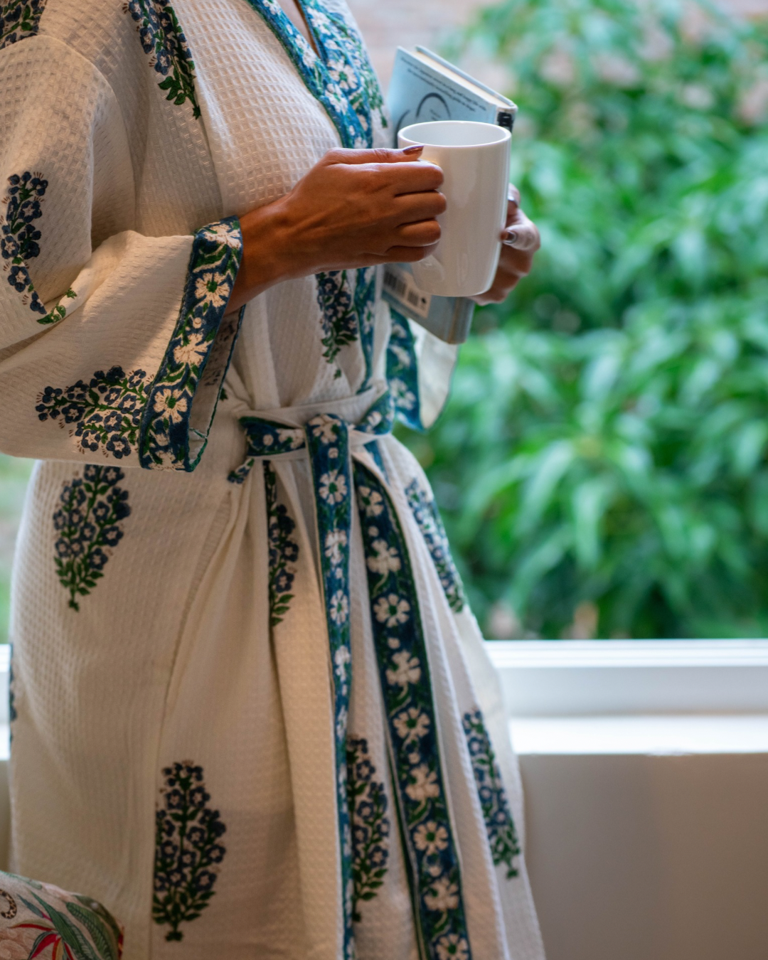 Sanganeri Bliss Premium Cotton Waffle Bathrobe (Adult)