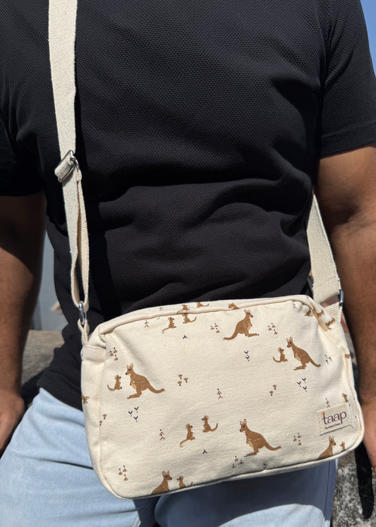 Kangroo Cotton Canvas Horizontal Sling with Inside Pocket – Sleek, Secure & Always Ready
