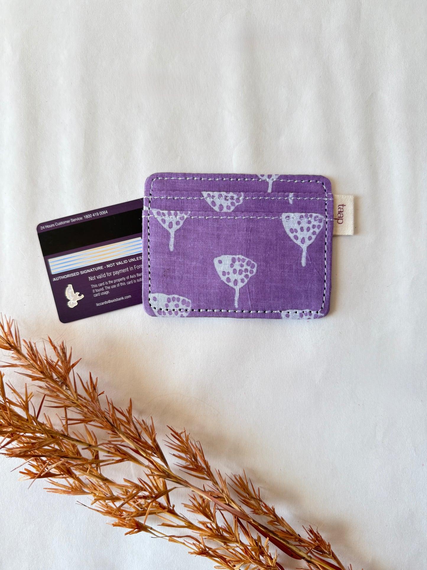 Violet Ginkgo Dot Card Holder – Slim, Stylish & Smartly Functional