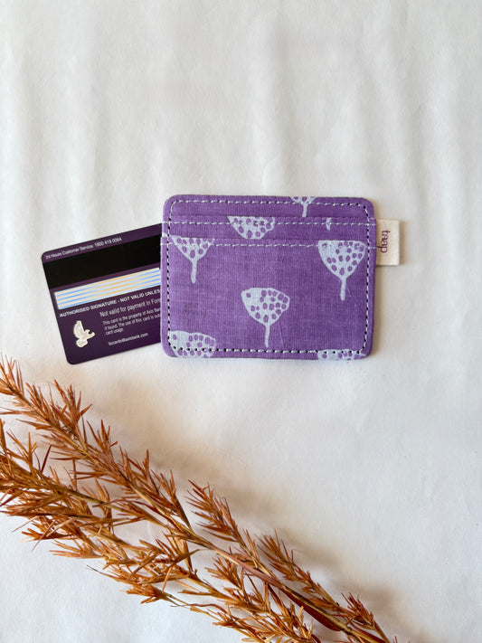 Violet Ginkgo Dot Card Holder – Slim, Stylish & Smartly Functional