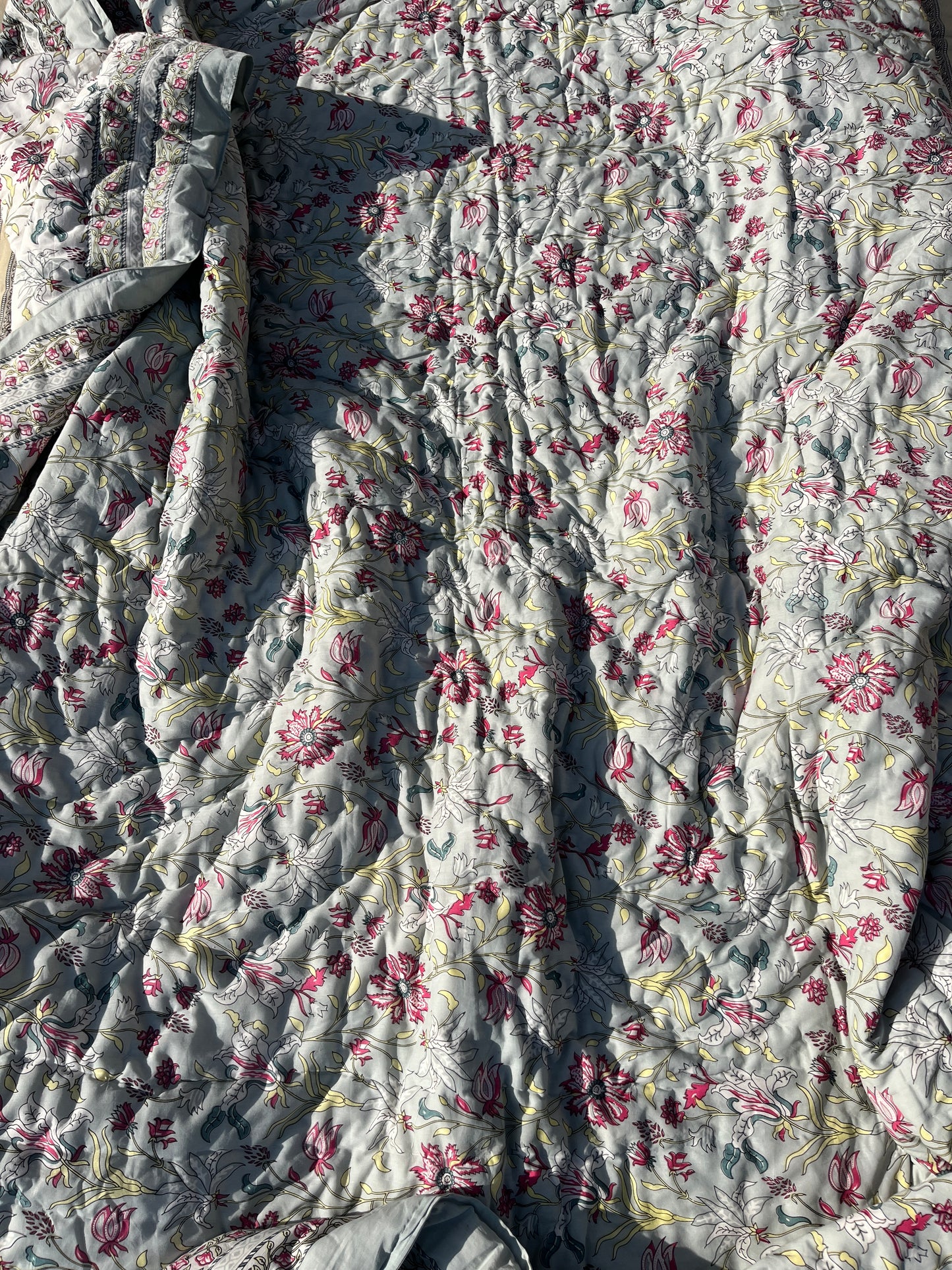Sanganeri Print Single Bed Quilt (60”*90”)