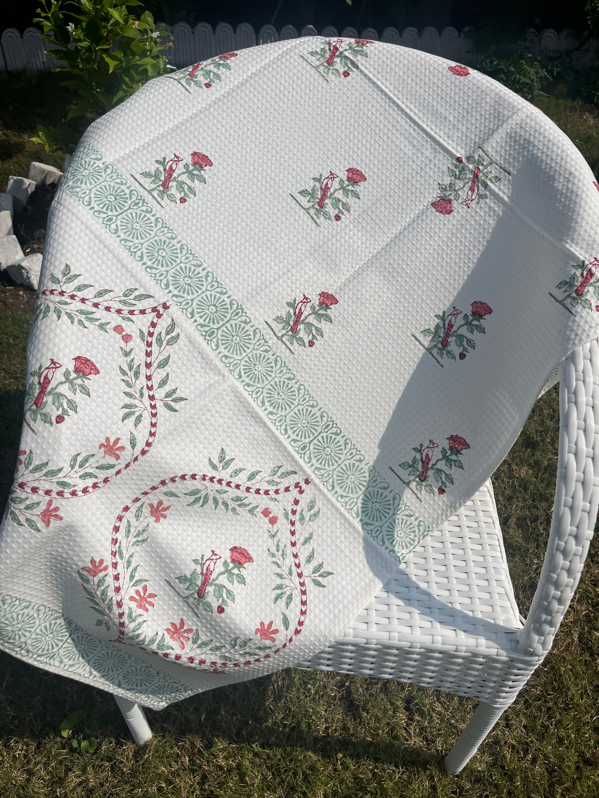 Velvet Rose HandBlock Premium Cotton Waffle Bath Towel