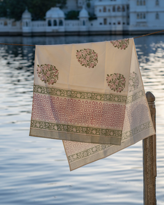 Blossom HandBlock Cotton Bath Towel