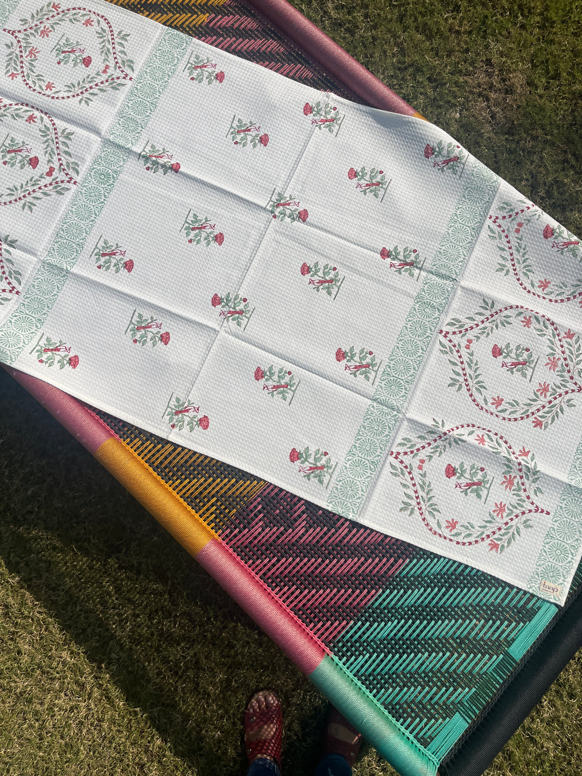 Velvet Rose HandBlock Premium Cotton Waffle Bath Towel