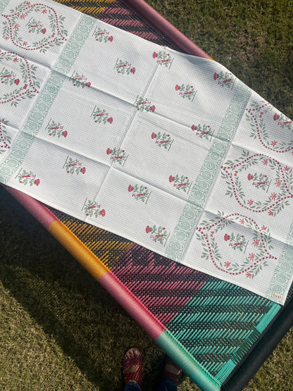 Velvet Rose HandBlock Premium Cotton Waffle Bath Towel