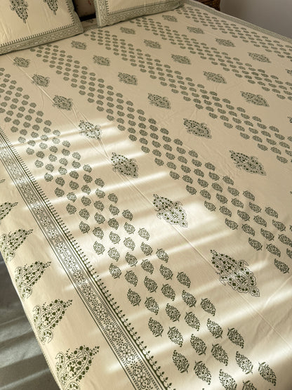 Cotton Queen Size Bedsheet with 2 Pillow Covers (90”*108”)