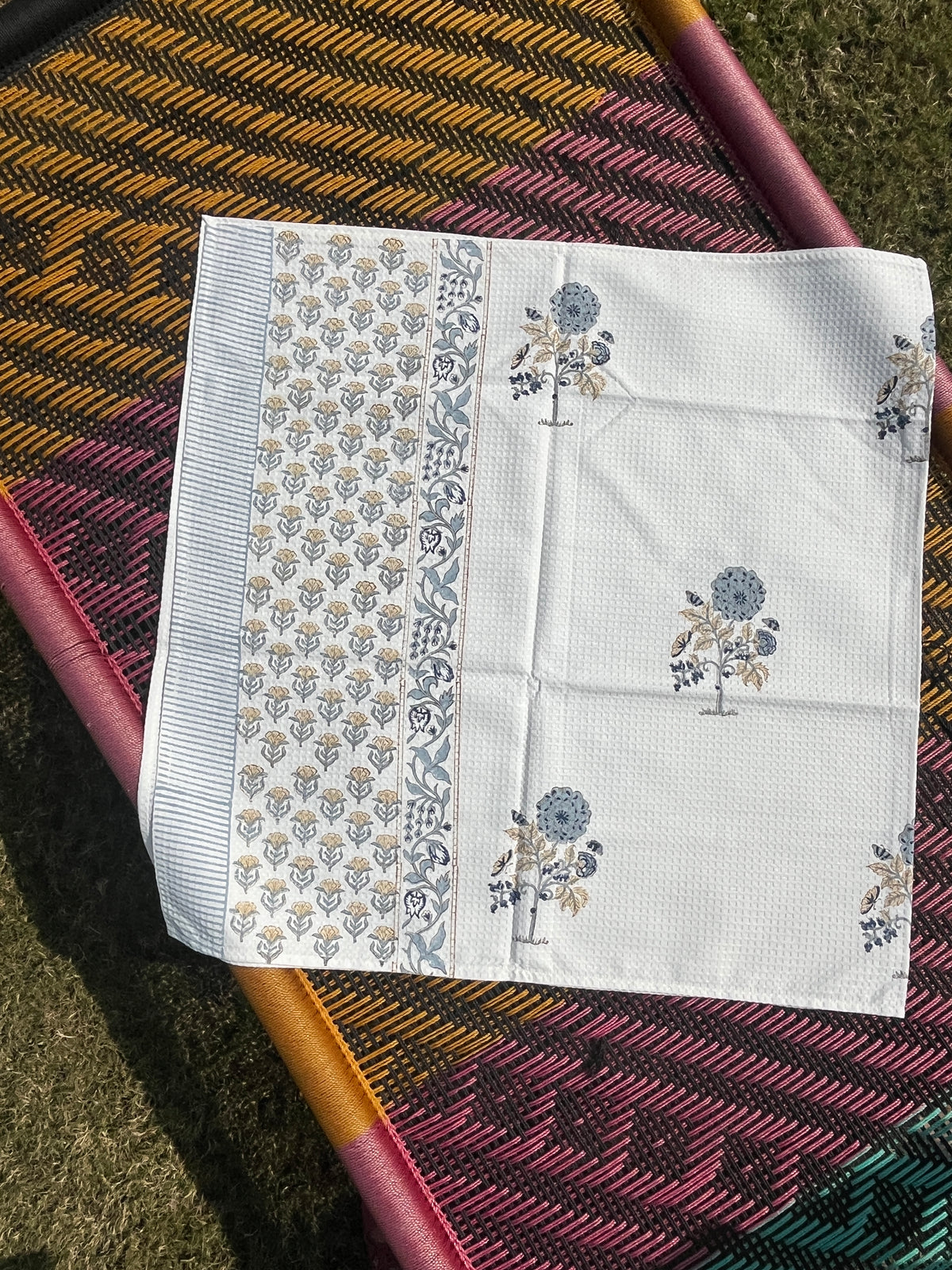 Garden Belle HandBlock Premium Cotton Waffle Bath Towel
