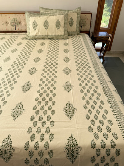 Cotton Queen Size Bedsheet with 2 Pillow Covers (90”*108”)