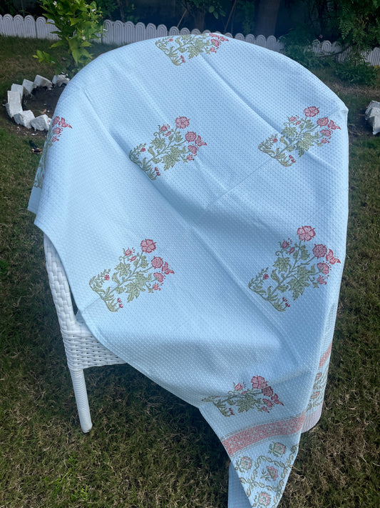Jade Garden HandBlock Premium Cotton Waffle Bath Towel