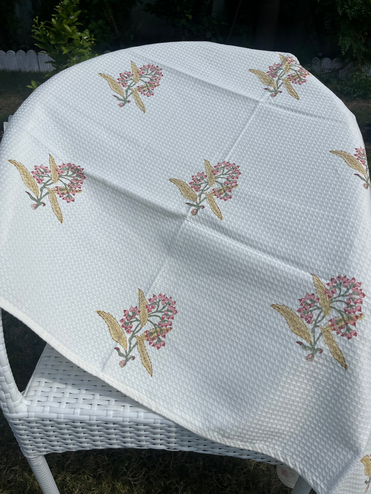 Camellia HandBlock Premium Cotton Waffle Bath Towel