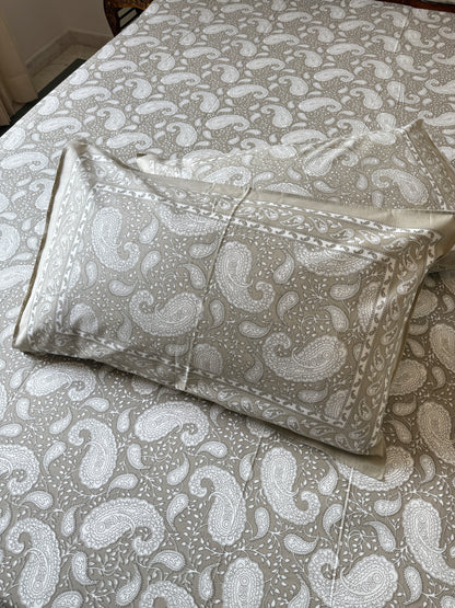 Pure Cotton King Size Bedsheet Set with 2 Pillow Covers (108”*108”)