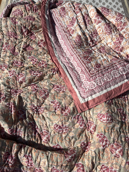 Jaipuri Double Bed Quilt (90”*108”)