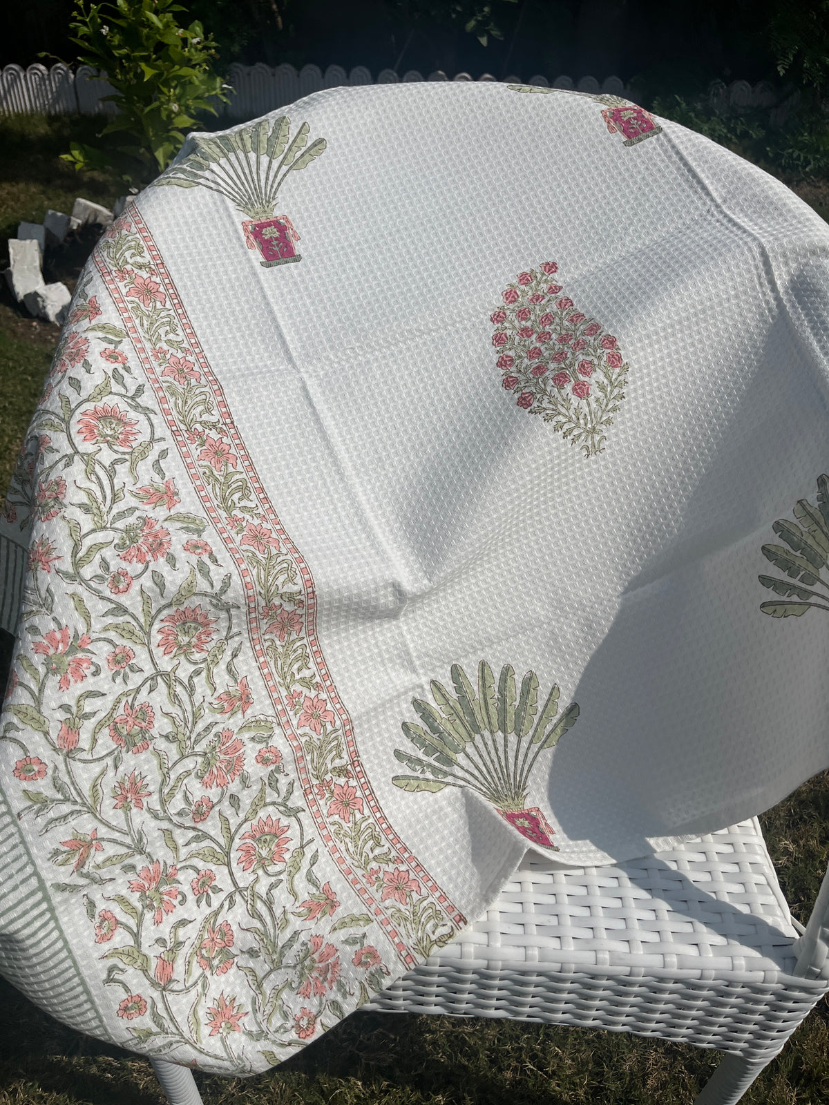 Amara HandBlock Premium Cotton Waffle Bath Towel