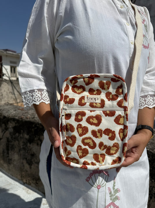 Leopard Cotton Canvas Vertical Crossbody Sling – Travel Light, Stay Stylish