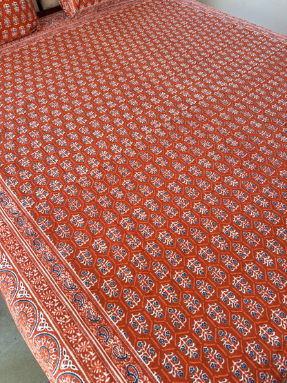 Cotton Queen Size Bedsheet with 2 Pillow Covers (90”*108”)