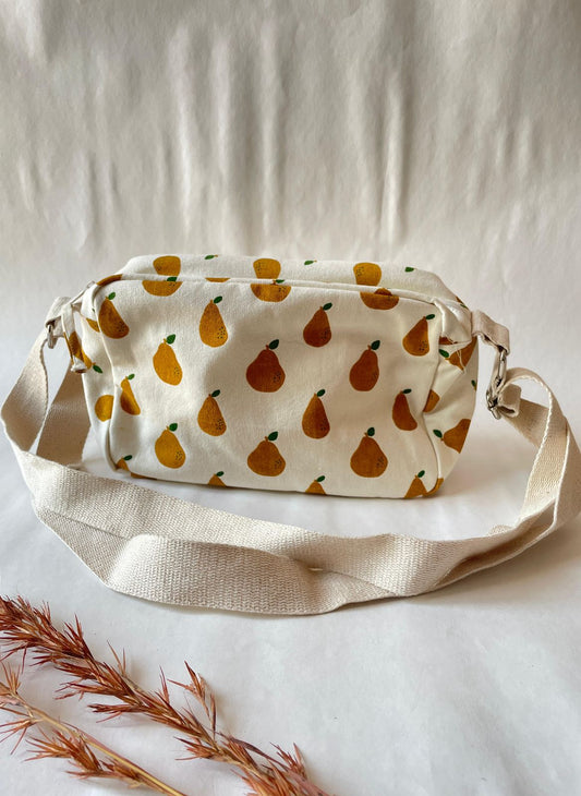 Pear Cotton Canvas Horizontal Sling with Inside Pocket – Sleek, Secure & Always Ready