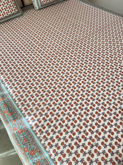 Cotton Queen Size Bedsheet with 2 Pillow Covers (90”*108”)