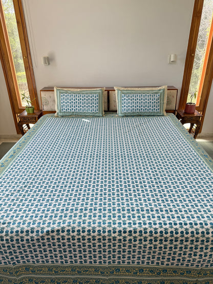 Cotton Queen Size Bedsheet with 2 Pillow Covers (90”*108”)
