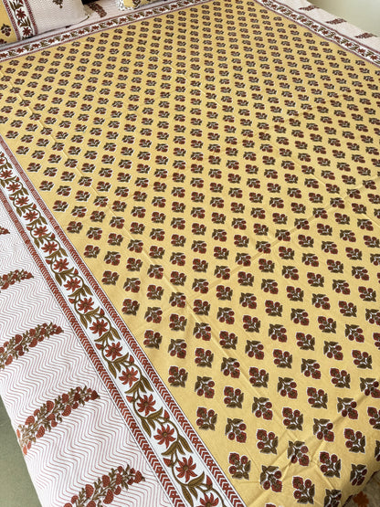 Cotton Queen Size Bedsheet with 2 Pillow Covers (90”*108”)