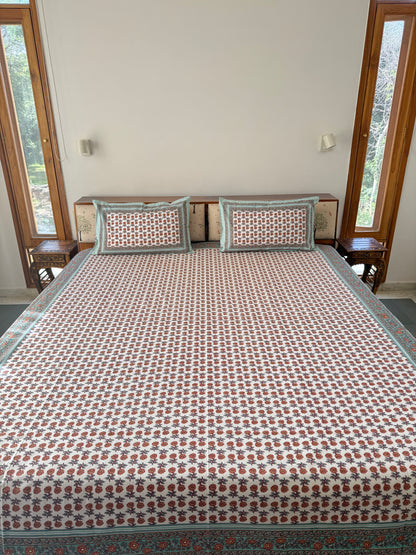 Cotton Queen Size Bedsheet with 2 Pillow Covers (90”*108”)