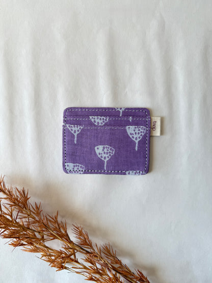 Violet Ginkgo Dot Card Holder – Slim, Stylish & Smartly Functional