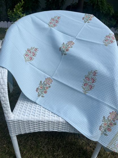 Persian Bloom HandBlock Premium Cotton Waffle Bath Towel