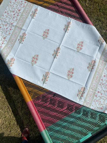 Persian Bloom HandBlock Premium Cotton Waffle Bath Towel