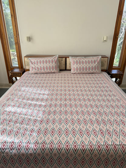 Cotton Queen Size Bedsheet with 2 Pillow Covers (90”*108”)