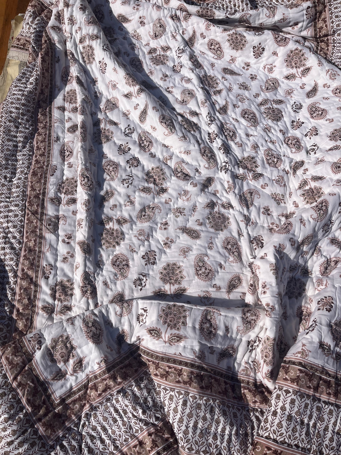 Sanganeri Print Single Bed Quilt (60”*90”)